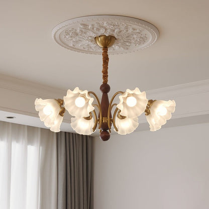 Petal-Inspired Glass Pendant Chandelier