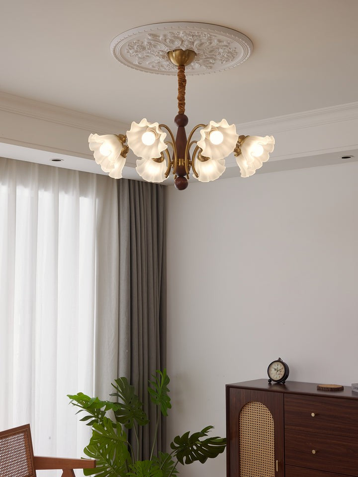 Petal-Inspired Glass Pendant Chandelier