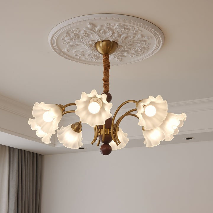 Petal-Inspired Glass Pendant Chandelier