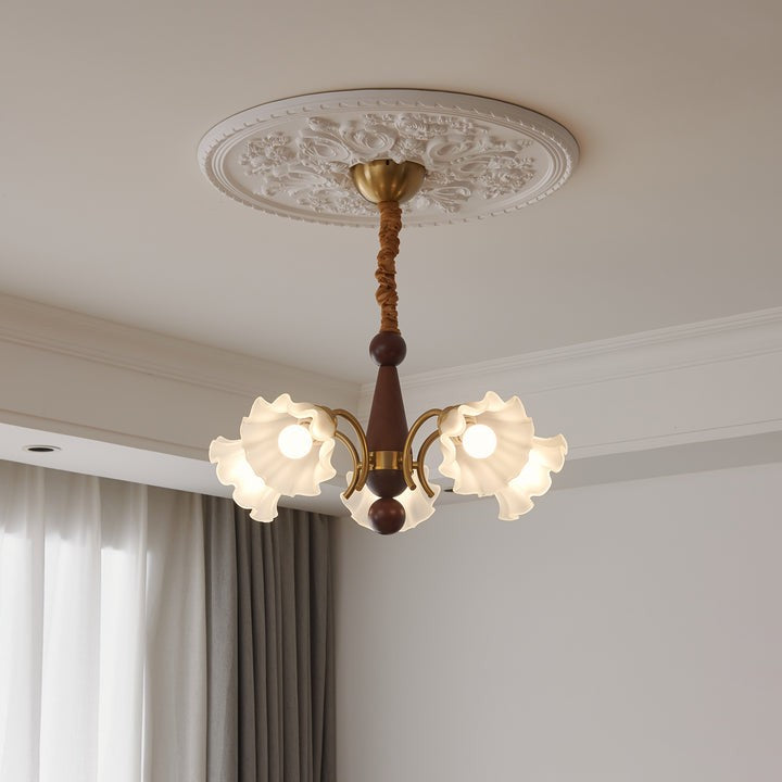 Petal-Inspired Glass Pendant Chandelier