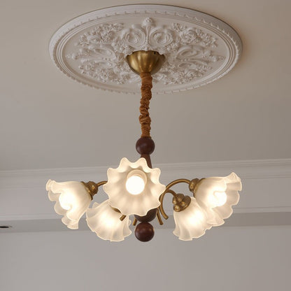 Petal-Inspired Glass Pendant Chandelier