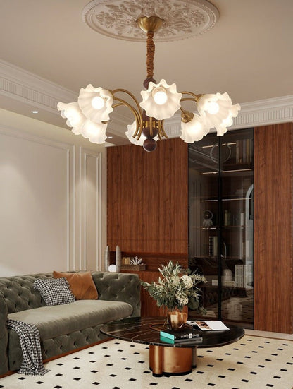 Petal-Inspired Glass Pendant Chandelier