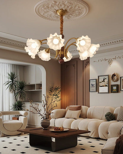 Petal-Inspired Glass Pendant Chandelier