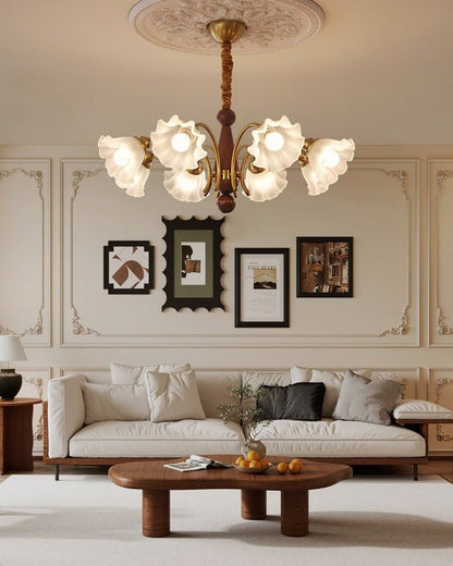 Petal-Inspired Glass Pendant Chandelier