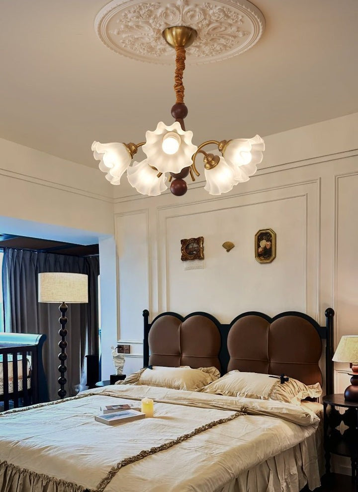 Petal-Inspired Glass Pendant Chandelier