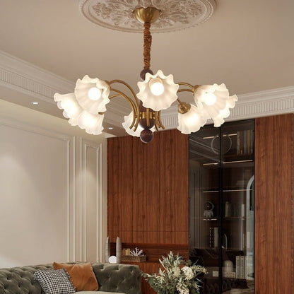 Petal-Inspired Glass Pendant Chandelier