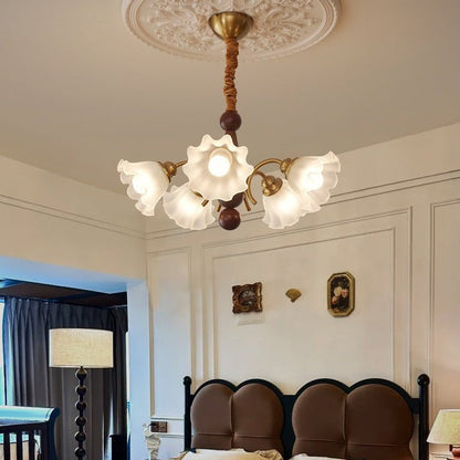 Petal-Inspired Glass Pendant Chandelier