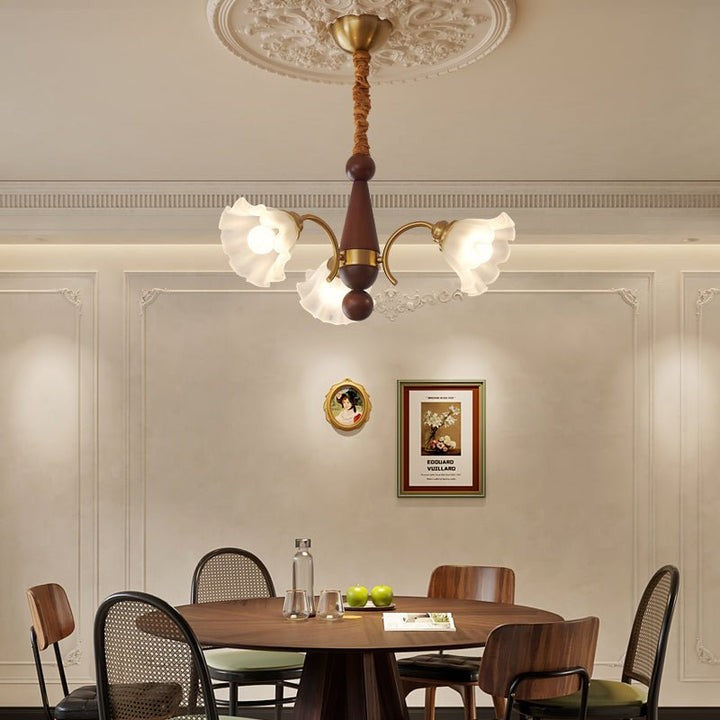 Petal-Inspired Glass Pendant Chandelier