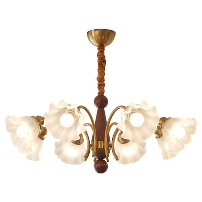 Petal-Inspired Glass Pendant Chandelier
