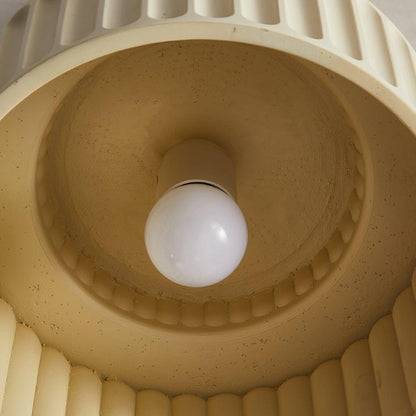 Pleated White Resin LED Ceiling Light