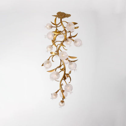 Pomegranate Glass Shade Brass Ceiling Light Fixture
