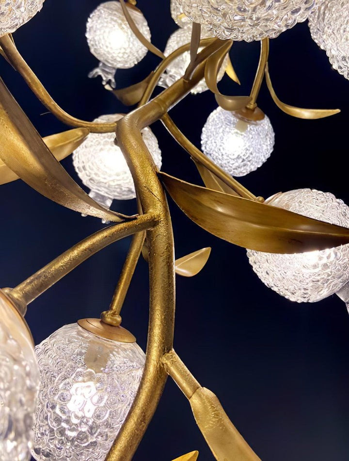 Pomegranate Glass Shade Brass Ceiling Light Fixture