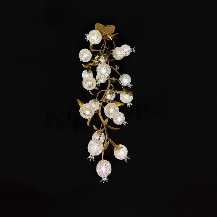 Pomegranate Glass Shade Brass Ceiling Light Fixture
