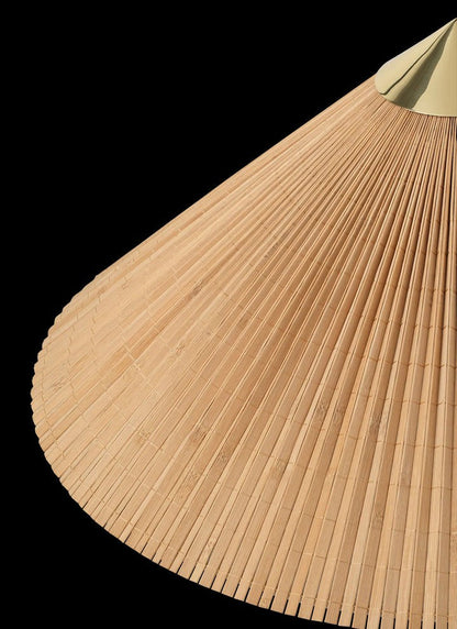 Rattan Stem Floor Lamp with White Fabric Shade