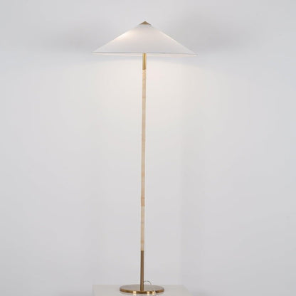 Rattan Stem Floor Lamp with White Fabric Shade
