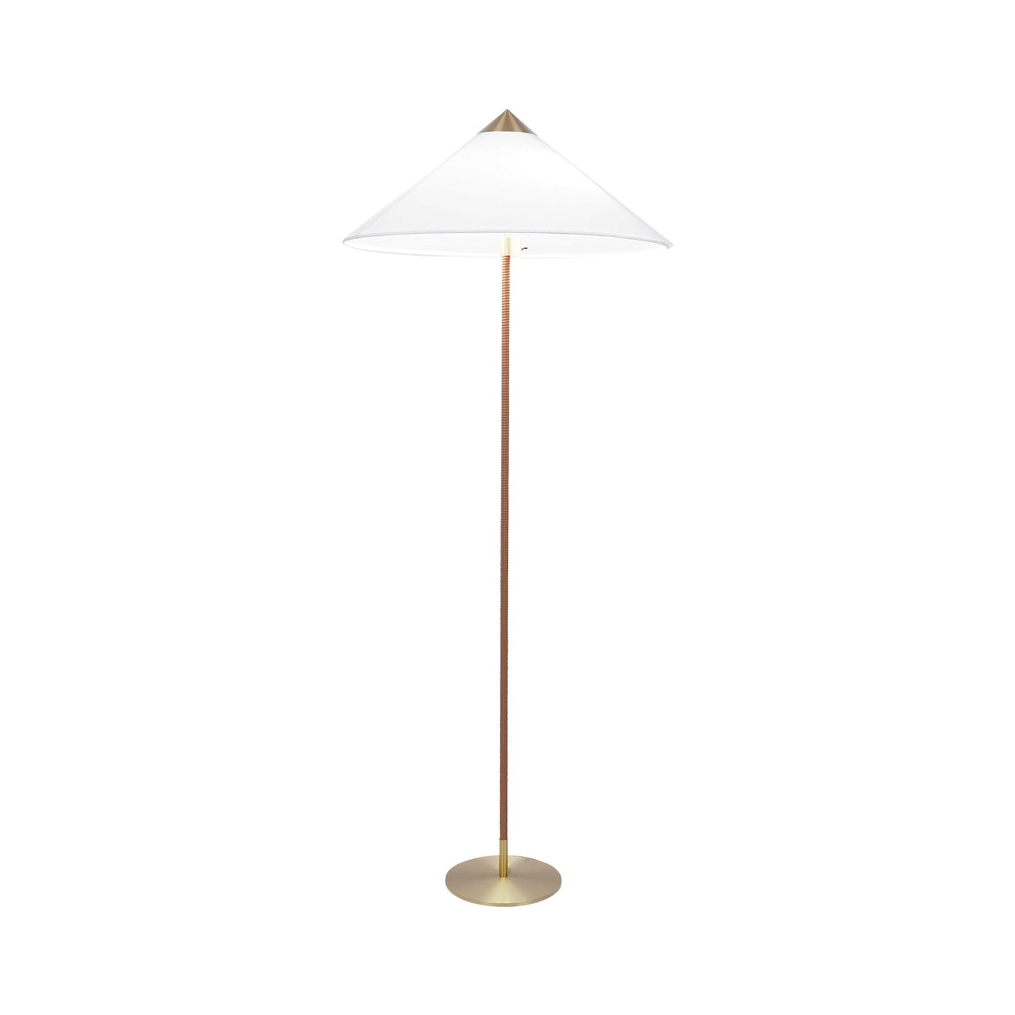 Rattan Stem Floor Lamp with White Fabric Shade