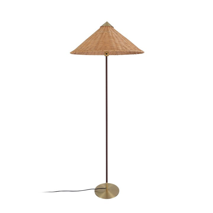 Rattan Stem Floor Lamp with White Fabric Shade