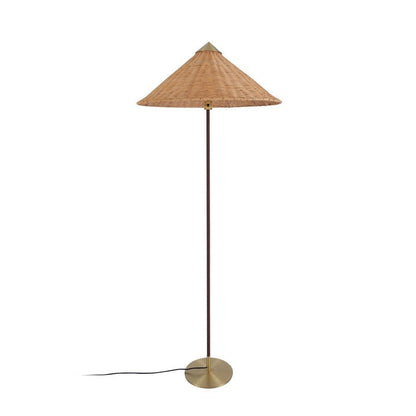 Rattan Stem Floor Lamp with White Fabric Shade