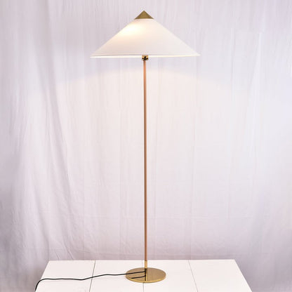 Rattan Stem Floor Lamp with White Fabric Shade