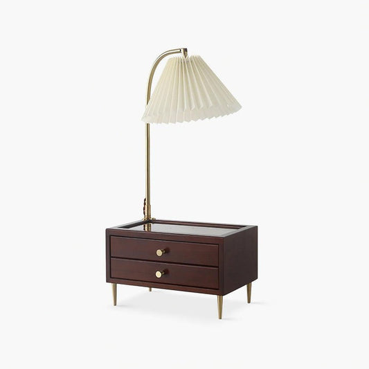 Reclaimed Wood Table Lamp with Drawer Storage