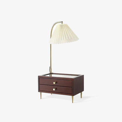Reclaimed Wood Table Lamp with Drawer Storage