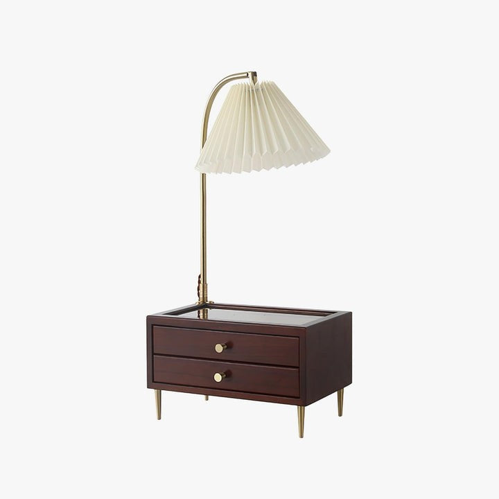 Reclaimed Wood Table Lamp with Drawer Storage