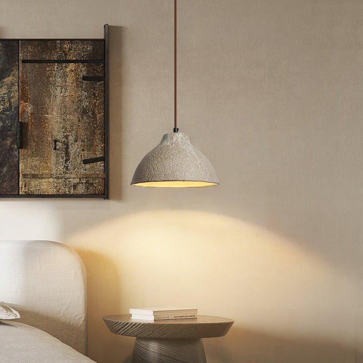 Retro Ceramic Pendant Light with Rustic Wabi-Sabi Finish