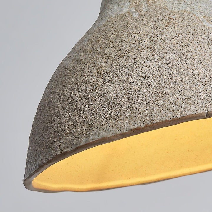 Retro Ceramic Pendant Light with Rustic Wabi-Sabi Finish