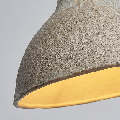 Retro Ceramic Pendant Light with Rustic Wabi-Sabi Finish