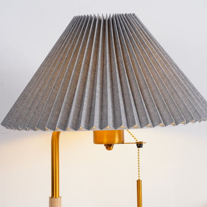 Retro Mahogany Table Lamp with Brass Accent
