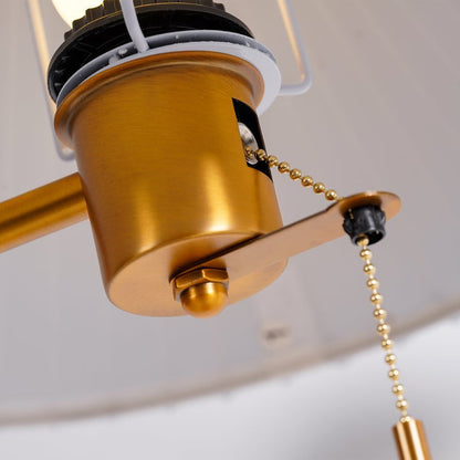 Retro Mahogany Table Lamp with Brass Accent