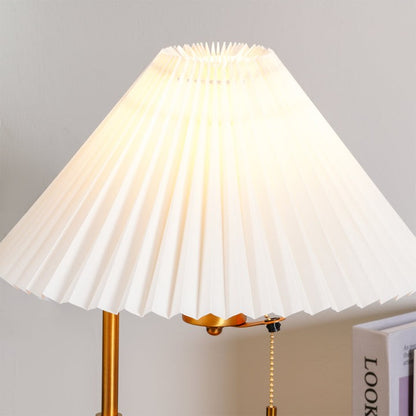 Retro Mahogany Table Lamp with Brass Accent
