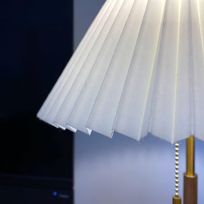 Retro Mahogany Table Lamp with Brass Accent