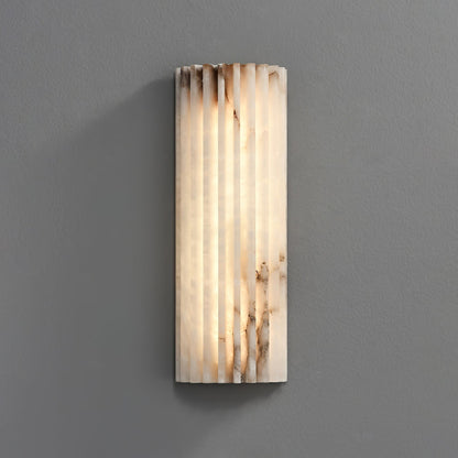 Ribbed Alabaster LED Wall Sconce