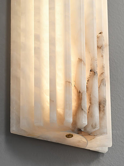 Ribbed Alabaster LED Wall Sconce