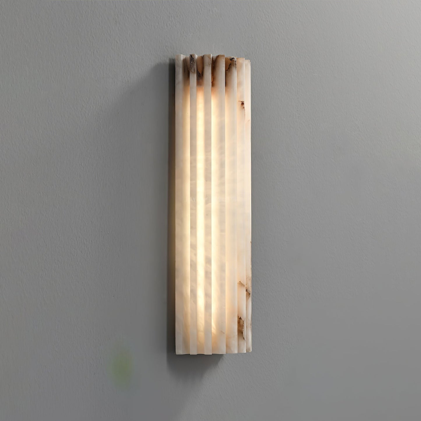 Ribbed Alabaster LED Wall Sconce