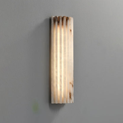 Ribbed Alabaster LED Wall Sconce