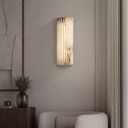 Ribbed Alabaster LED Wall Sconce