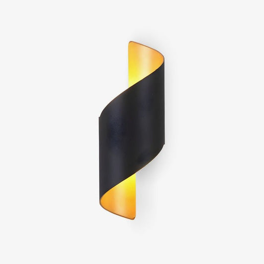 Ribbon-Style Dual LED Wall Sconce in Black and Gold