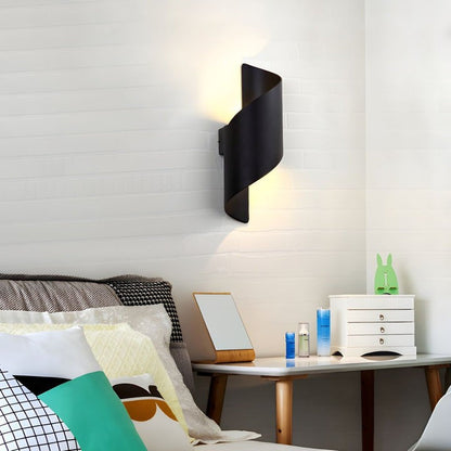 Ribbon-Style Dual LED Wall Sconce in Black and Gold