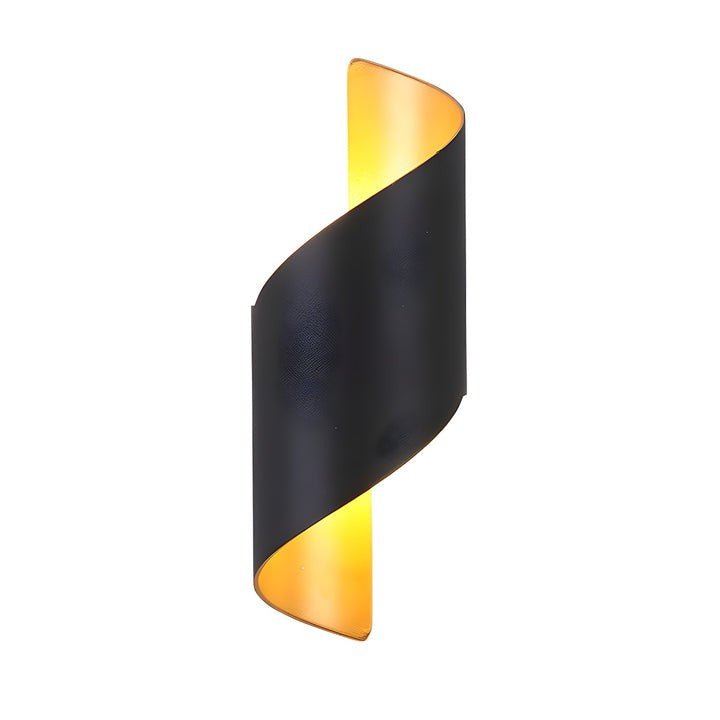 Ribbon-Style Dual LED Wall Sconce in Black and Gold