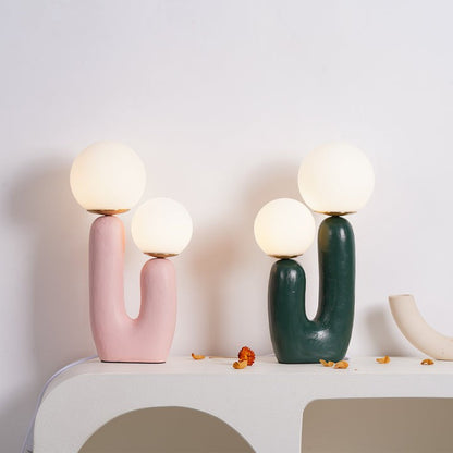 Rough Finish Resin Table Lamp with LED G9 Bulb – Modern Indoor Accent Light