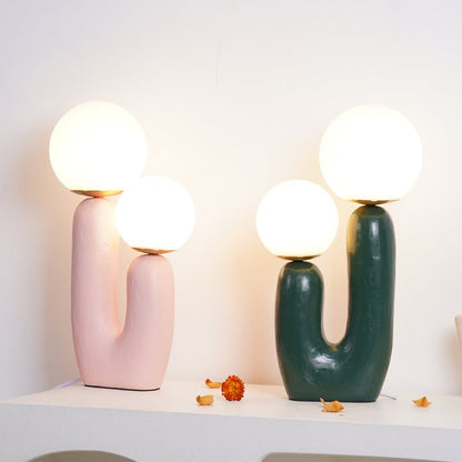 Rough Finish Resin Table Lamp with LED G9 Bulb – Modern Indoor Accent Light