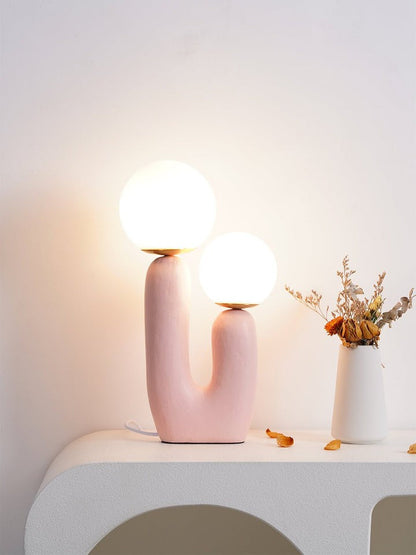 Rough Finish Resin Table Lamp with LED G9 Bulb – Modern Indoor Accent Light