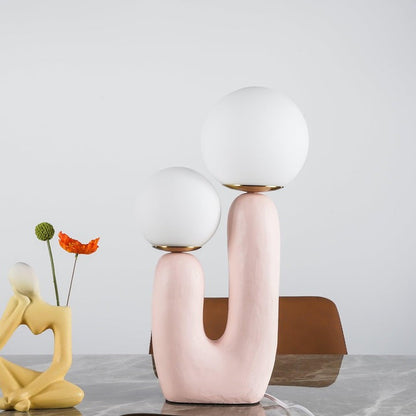 Rough Finish Resin Table Lamp with LED G9 Bulb – Modern Indoor Accent Light