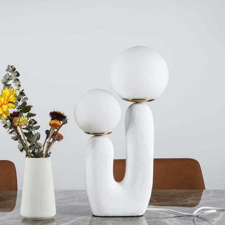 Rough Finish Resin Table Lamp with LED G9 Bulb – Modern Indoor Accent Light