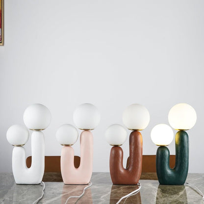 Rough Finish Resin Table Lamp with LED G9 Bulb – Modern Indoor Accent Light