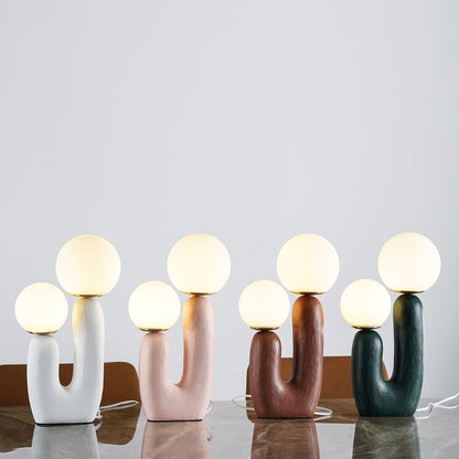 Rough Finish Resin Table Lamp with LED G9 Bulb – Modern Indoor Accent Light