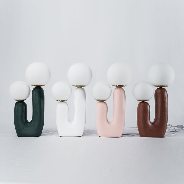 Rough Finish Resin Table Lamp with LED G9 Bulb – Modern Indoor Accent Light
