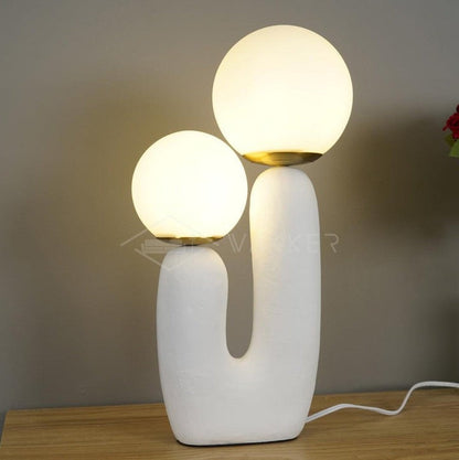 Rough Finish Resin Table Lamp with LED G9 Bulb – Modern Indoor Accent Light
